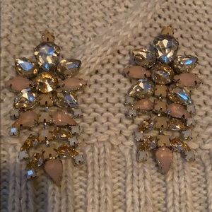 Light pink and silver bling statement earrings